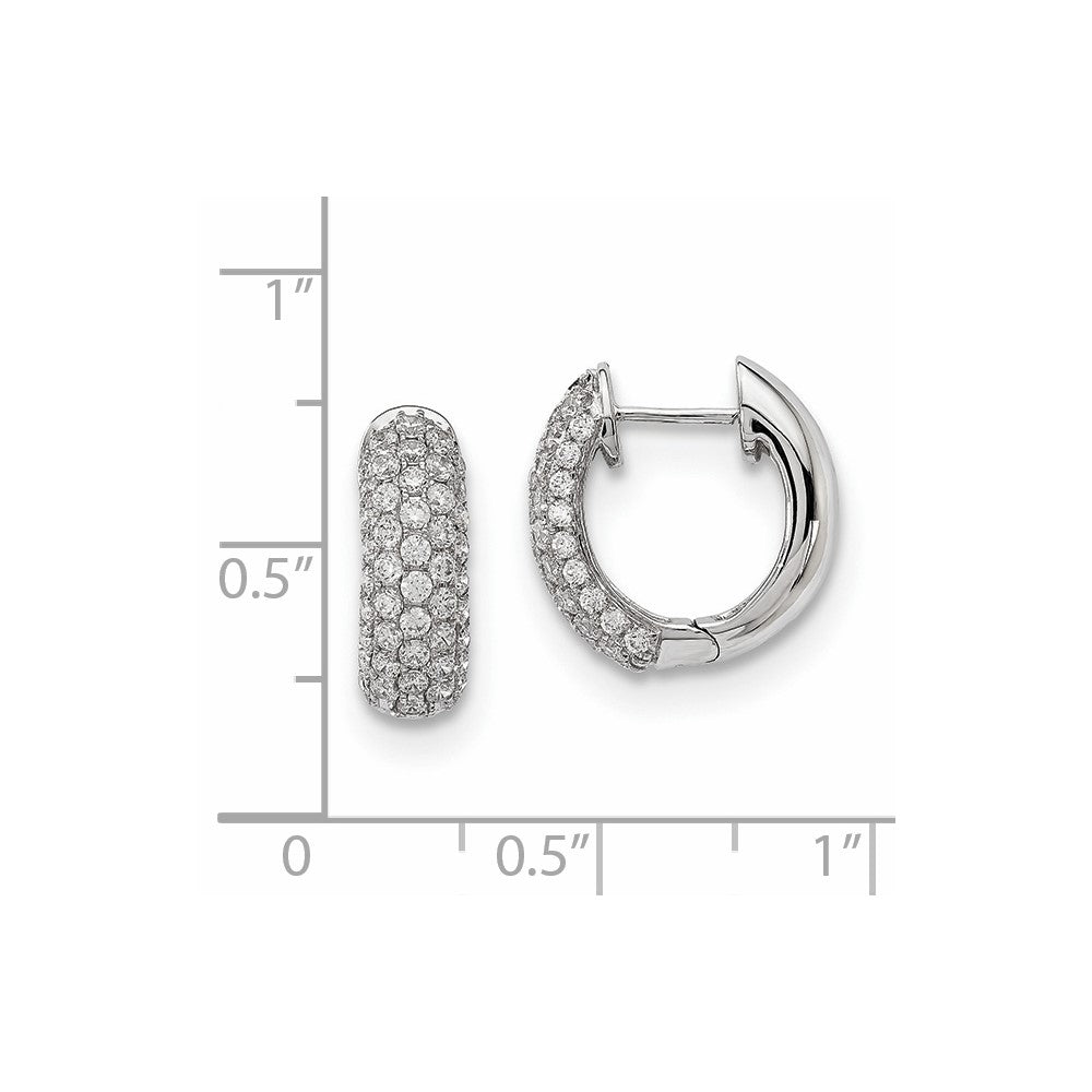 14K Weißgold Diamant-Ohrringe (echte Diamanten)