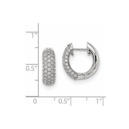14K Weißgold Diamant-Ohrringe (echte Diamanten)