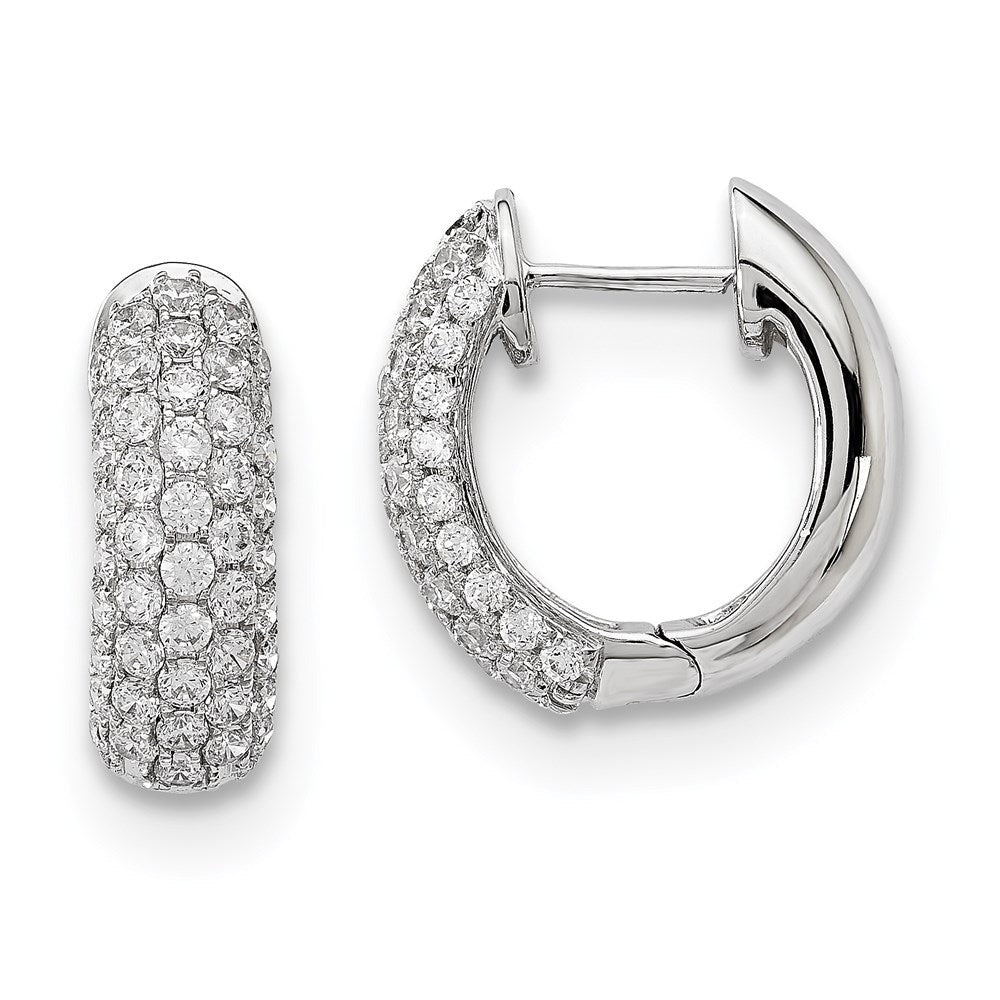14K Weißgold Diamant-Ohrringe (echte Diamanten)