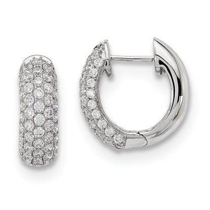 14K Weißgold Diamant-Ohrringe (echte Diamanten)