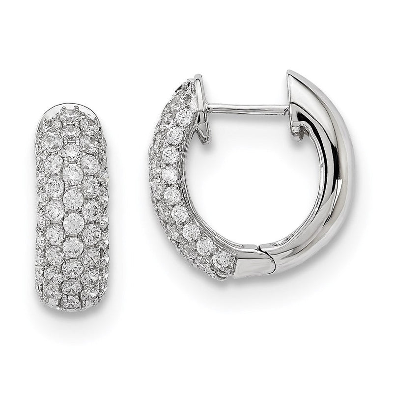 14K Weißgold Diamant-Ohrringe (echte Diamanten)