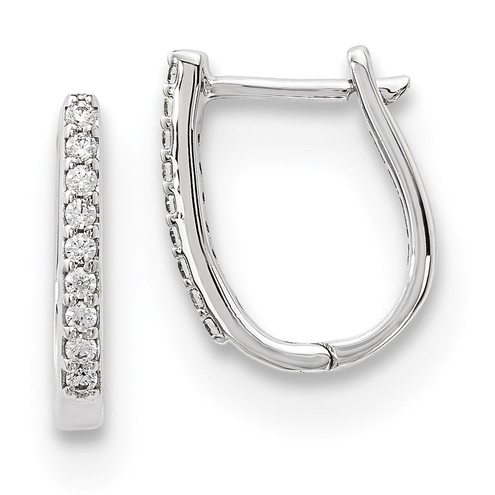 14K Weißgold Ohrringe mit echten Diamanten