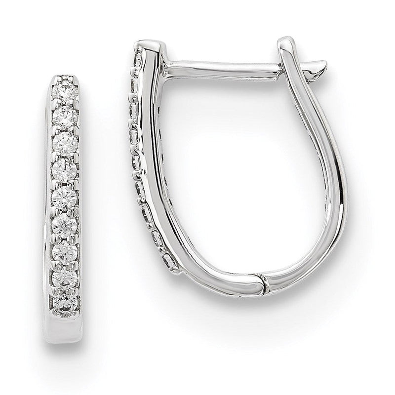 14K Weißgold Ohrringe mit echten Diamanten