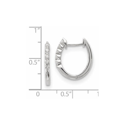 14K Weißgold Diamant-Ohrringe, echt