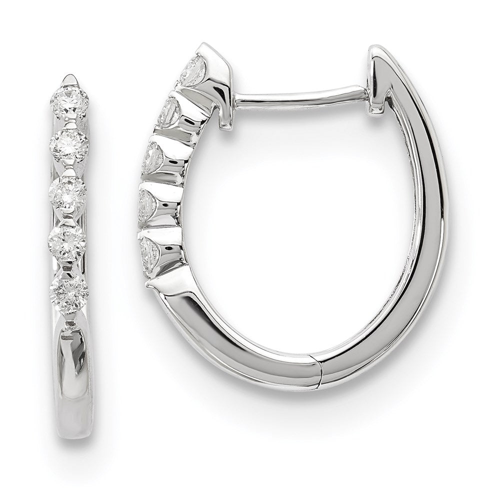 14K Weißgold Diamant-Ohrringe, echt