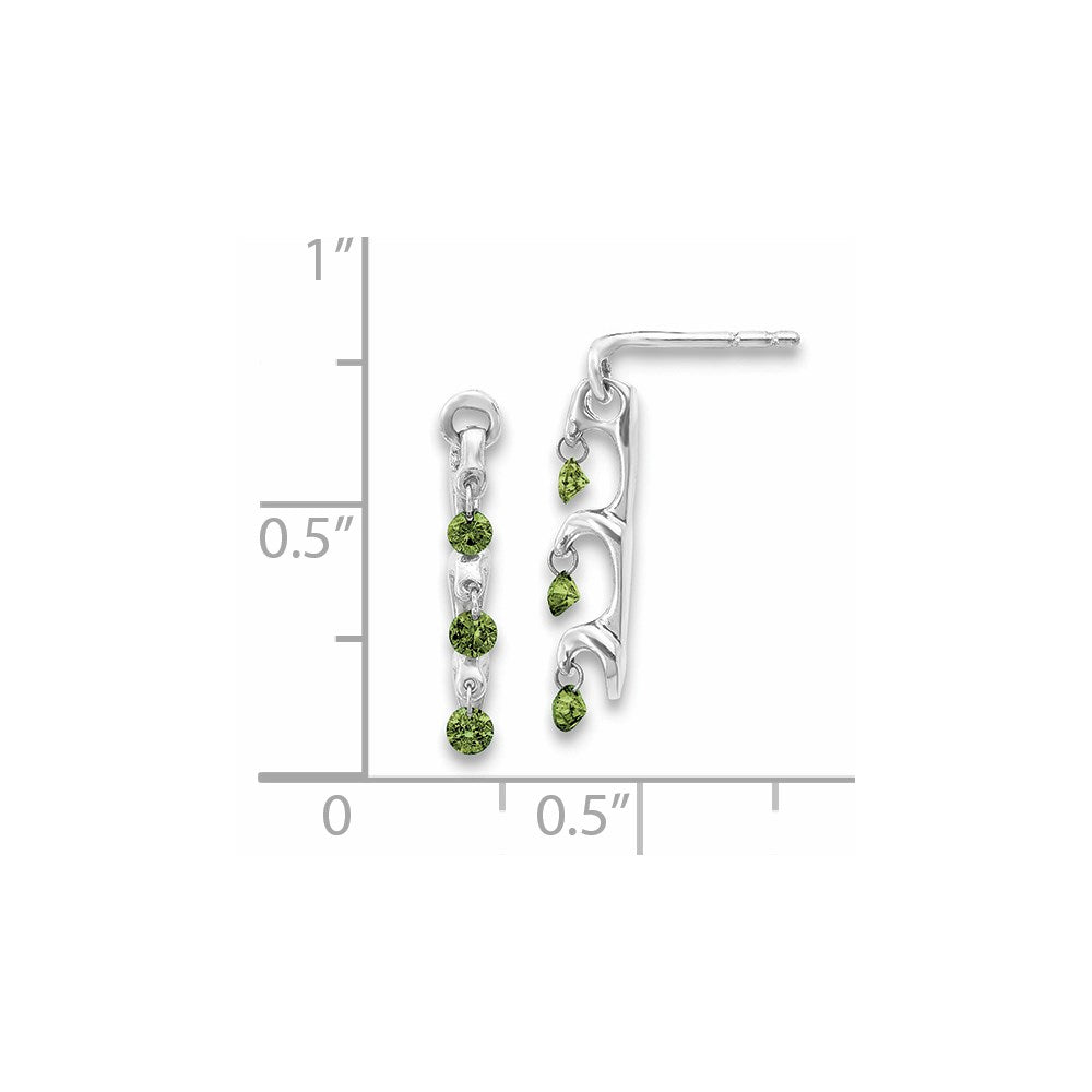 14K Weißgold Ohrringe mit grünen echten Diamanten