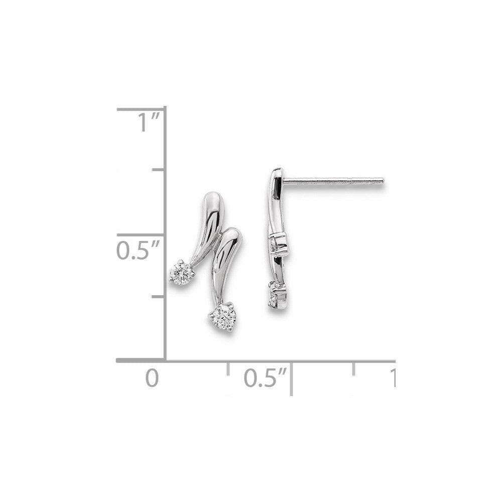 14K Weißgold Ohrringe mit echten Diamanten
