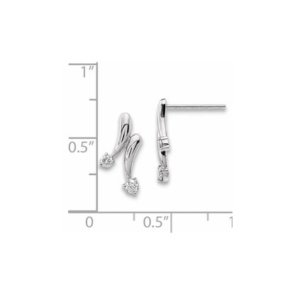 14K Weißgold Ohrringe mit echten Diamanten