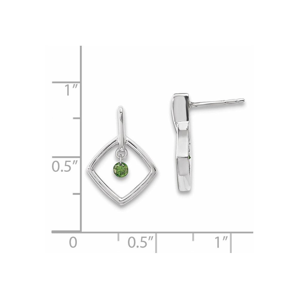 14K Weißgold Ohrringe mit echten grünen Diamanten