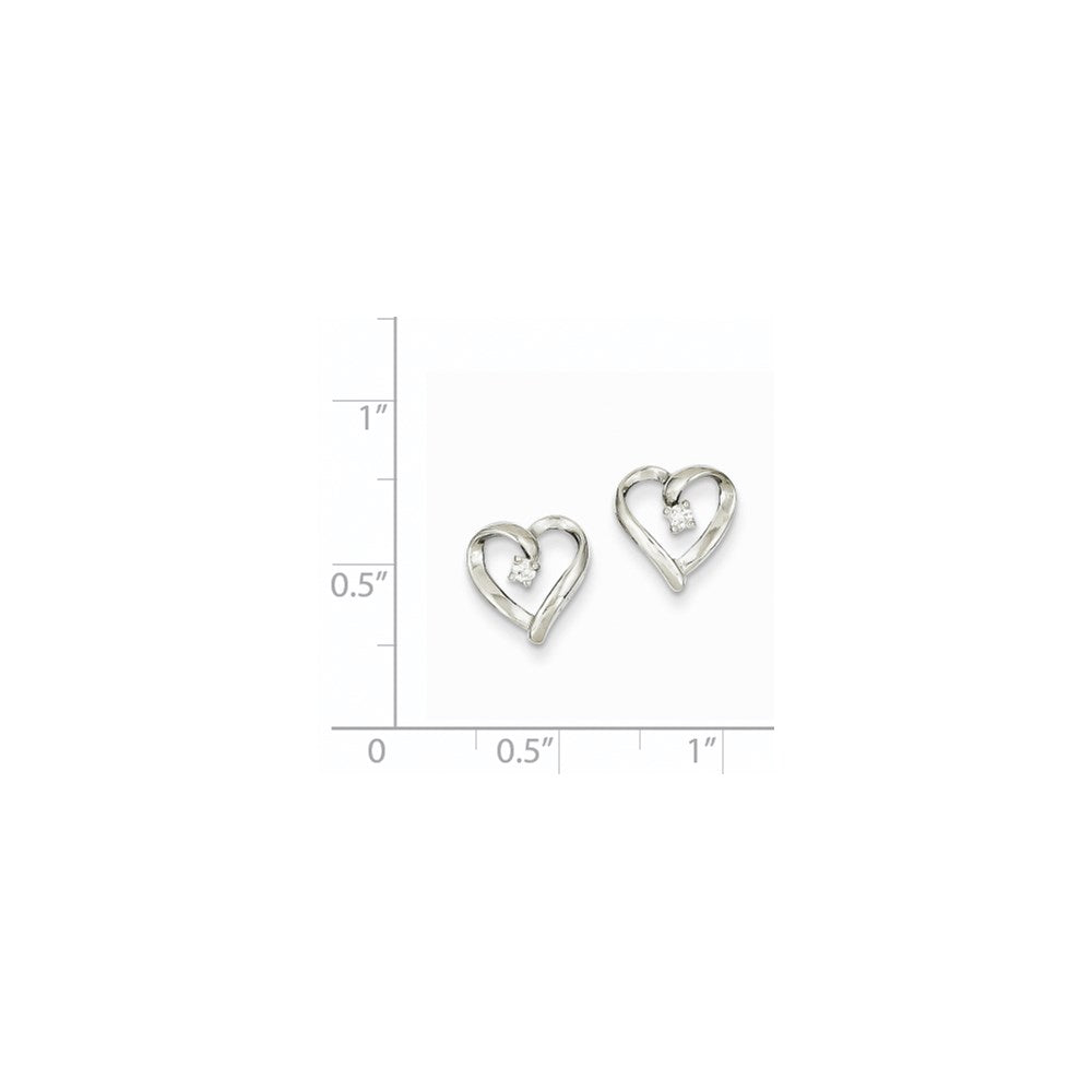 14K Weißgold Ohrringe mit echten AA-Diamanten in Herzform