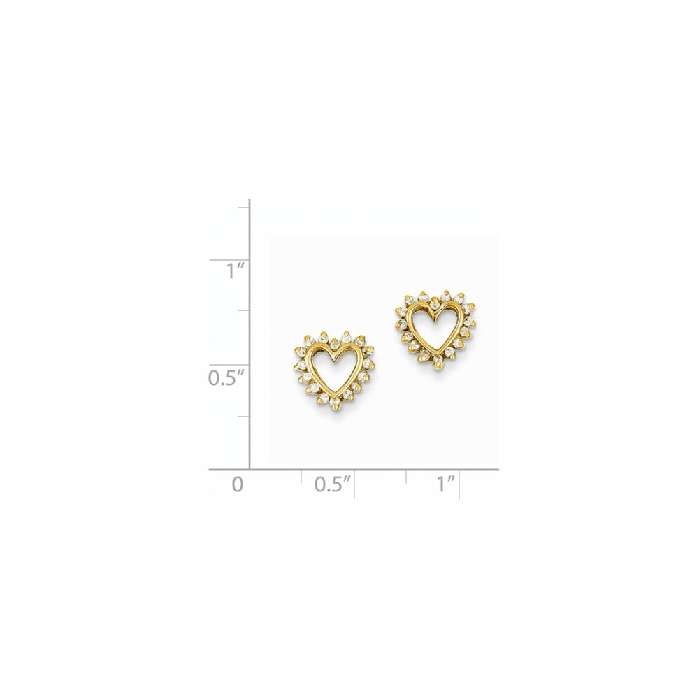 14K Gelbgold Diamant-Herz-Ohrringe