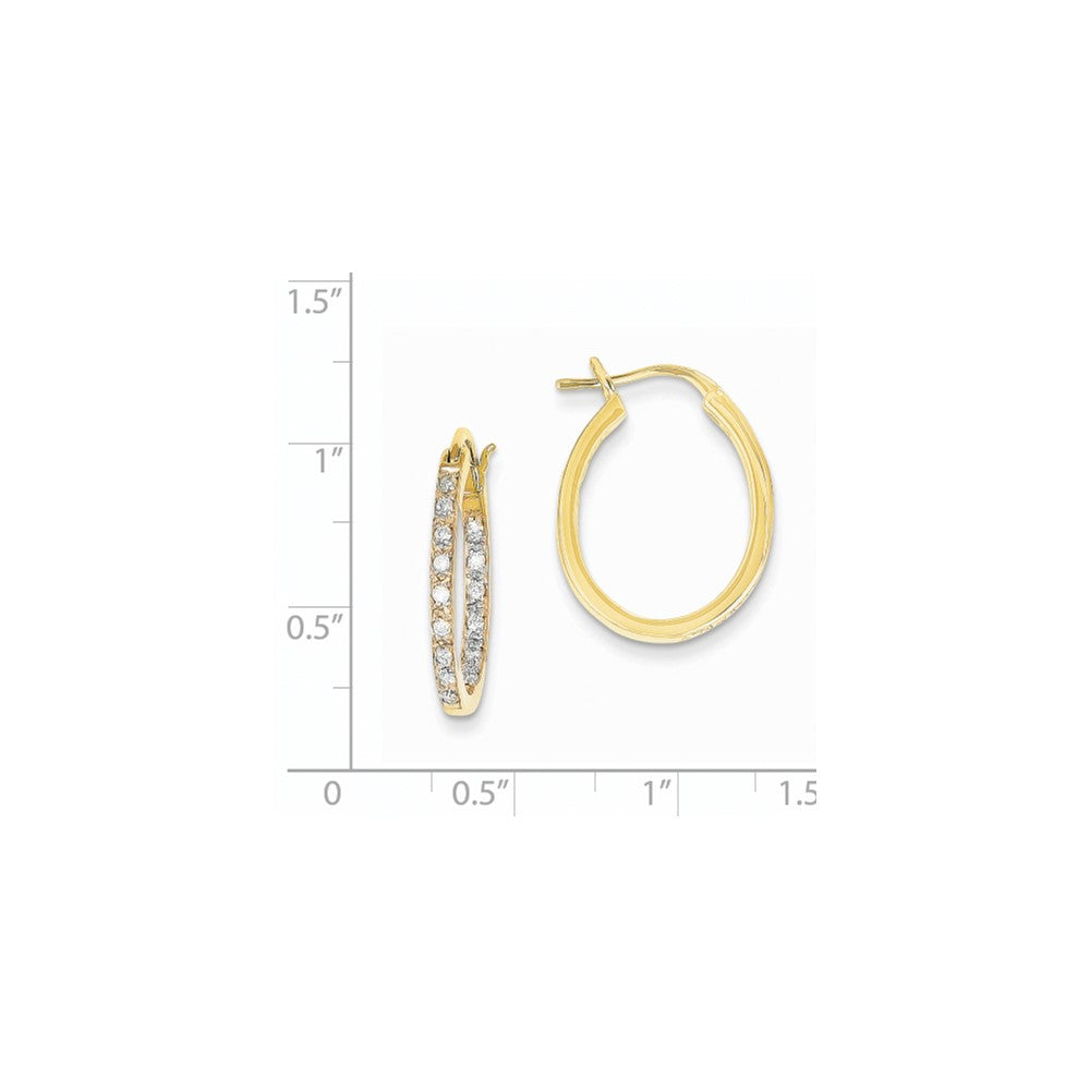 14K Gelbgold Creolen mit echten Diamanten in AA-Qualität, innen und außen besetzt