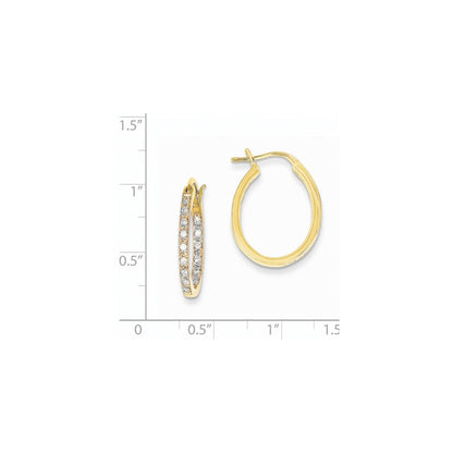 14K Gelbgold Creolen mit echten Diamanten in AA-Qualität, innen und außen besetzt
