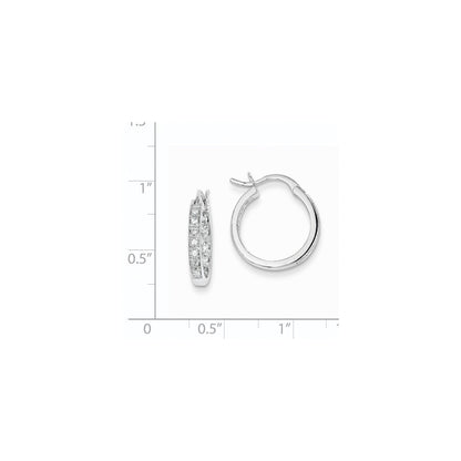 14K Weißgold Creolen mit echten Diamanten in AA-Qualität, innen und außen besetzt