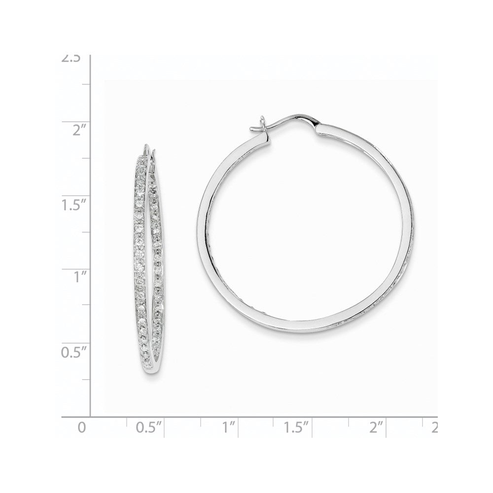 14K Weißgold AA-Qualität Diamant-Creolen mit vollständiger Fassung Innen/Außen