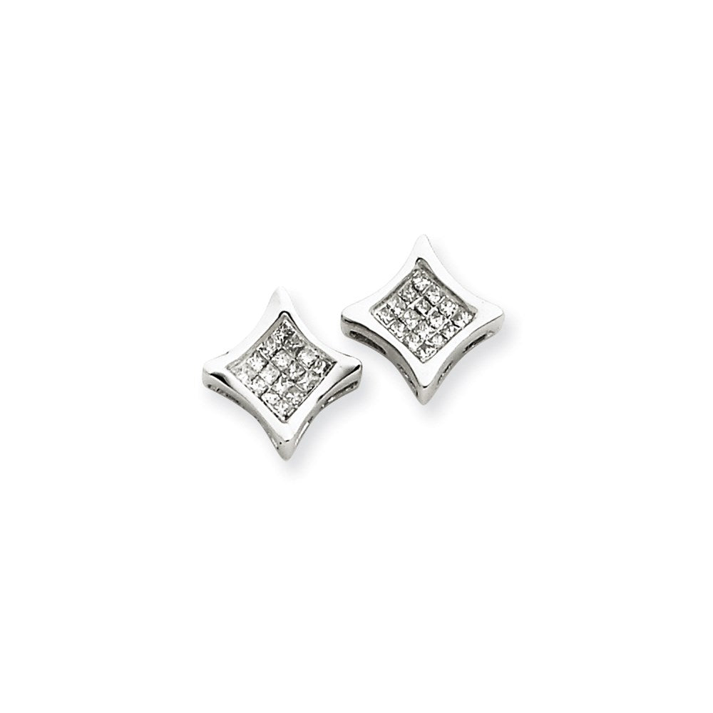 14K Weißgold AA-Qualität Komplette Fancy Echte Diamant-Ohrringe