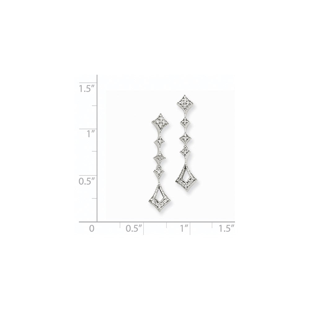 14K Weißgold Ohrringe im Vintage-Stil mit echten AA-Diamanten