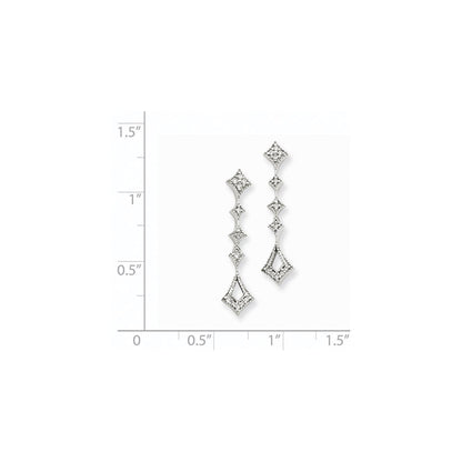 14K Weißgold Ohrringe im Vintage-Stil mit echten AA-Diamanten