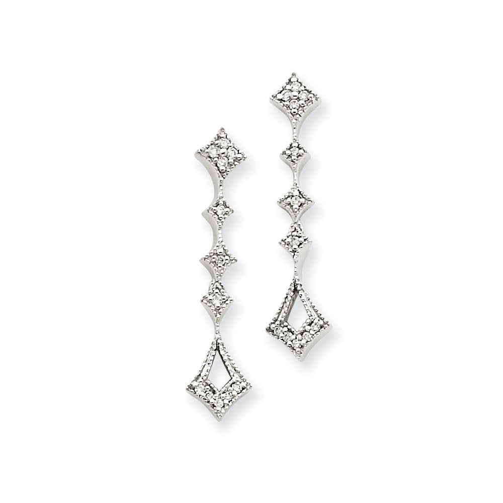 14K Weißgold Ohrringe im Vintage-Stil mit echten AA-Diamanten