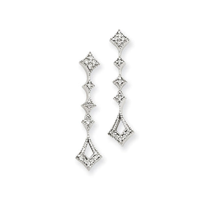 14K Weißgold Ohrringe im Vintage-Stil mit echten AA-Diamanten