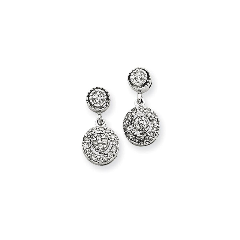 14K Weißgold Vintage-Ohrringe mit echten AA-Diamanten