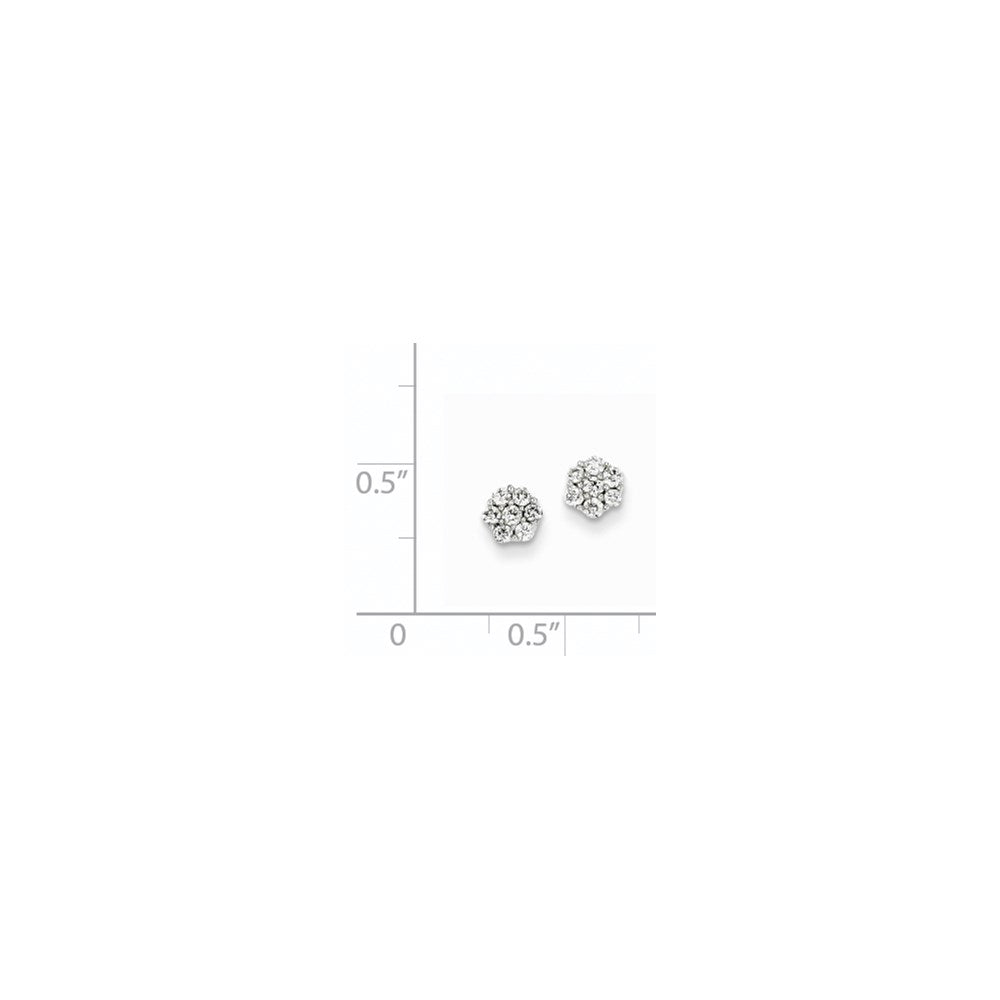 14K Weißgold AA Echtdiamant Vintage-Ohrringe