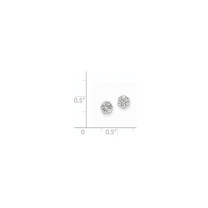 14K Weißgold AA Echtdiamant Vintage-Ohrringe