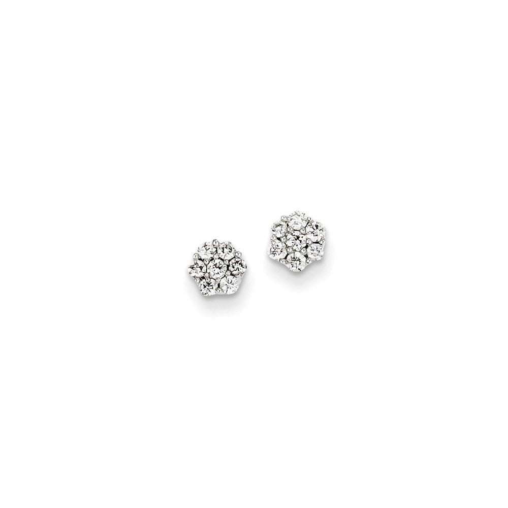 14K Weißgold AA Echtdiamant Vintage-Ohrringe