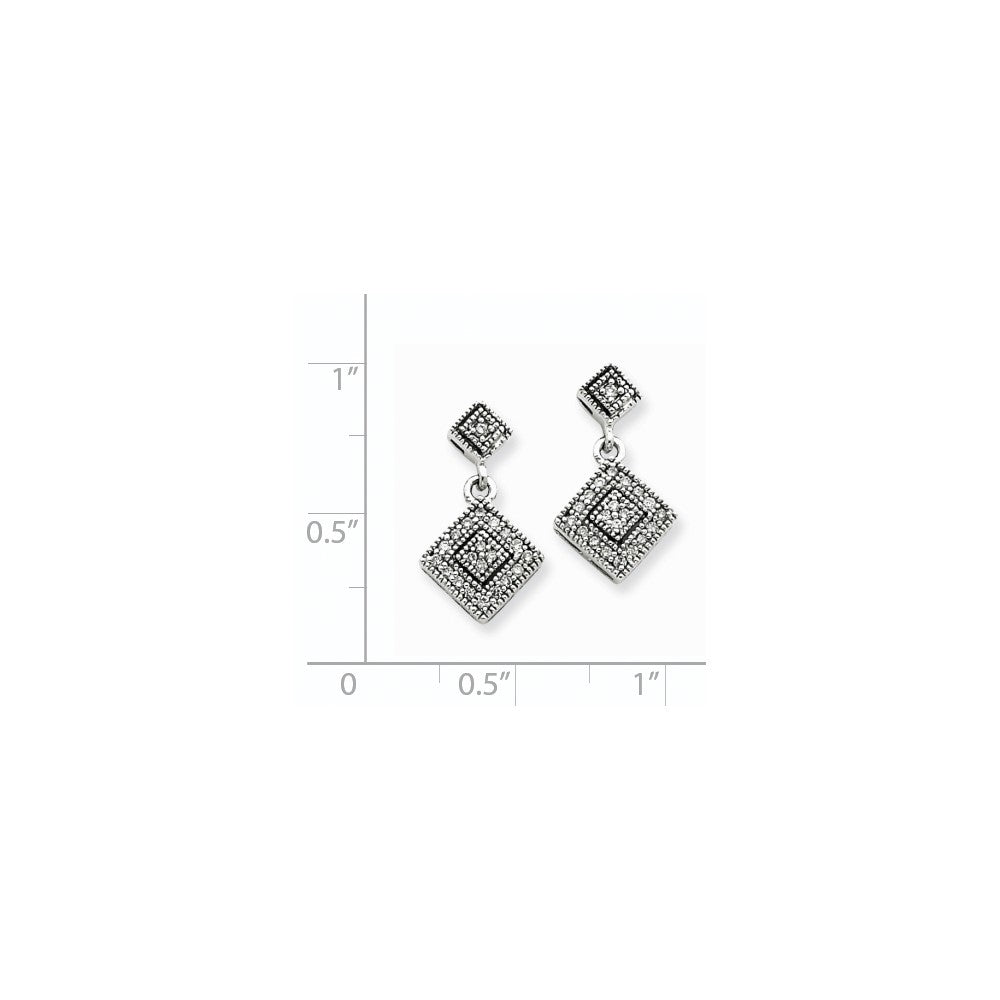 14K Weißgold Ohrringe im Vintage-Stil mit echten Diamanten in AA-Qualität