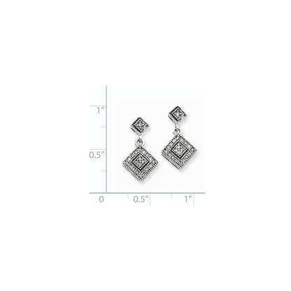 14K Weißgold Ohrringe im Vintage-Stil mit echten Diamanten in AA-Qualität