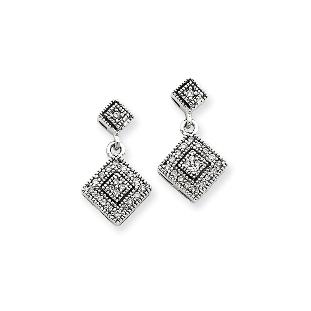 14K Weißgold Ohrringe im Vintage-Stil mit echten Diamanten in AA-Qualität