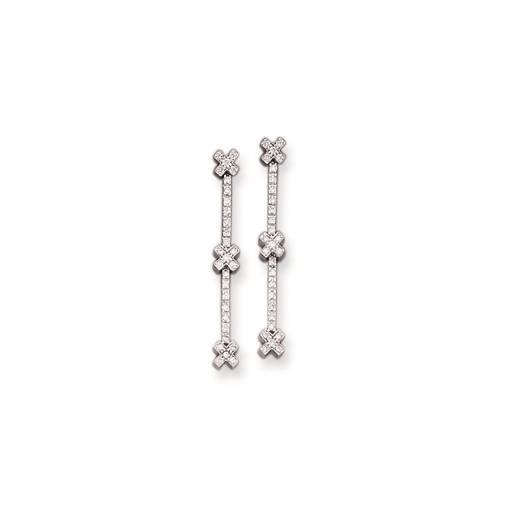 14K Weißgold Vintage-Ohrringe mit echten Diamanten in AA-Qualität