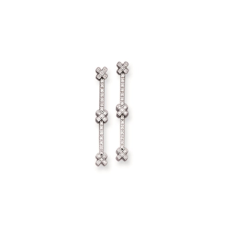 14K Weißgold Vintage-Ohrringe mit echten Diamanten in AA-Qualität