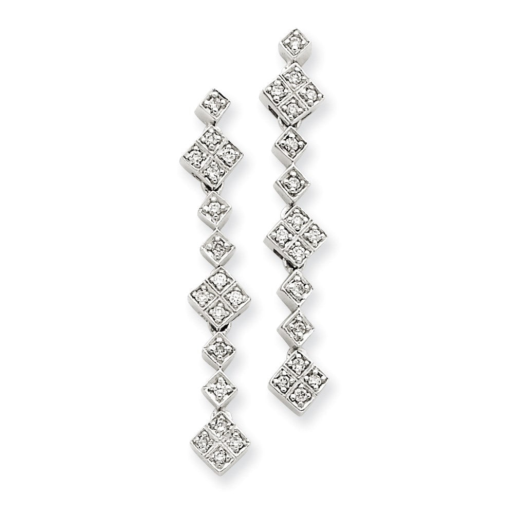 14K Weißgold Ohrringe im Vintage-Stil mit echten Diamanten in AA-Qualität