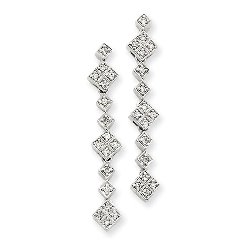 14K Weißgold Ohrringe im Vintage-Stil mit echten Diamanten in AA-Qualität