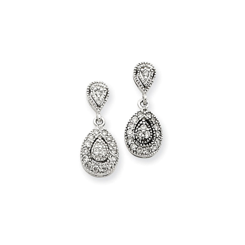 14K Weißgold AA-Qualität Vintage-Ohrringe mit echten Diamanten