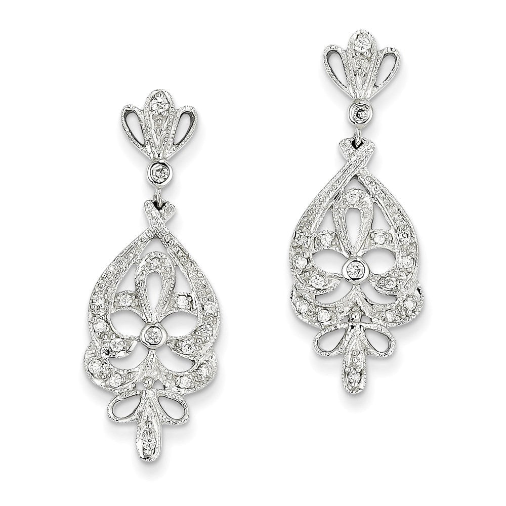 14K Weißgold Diamant-Ohrringe