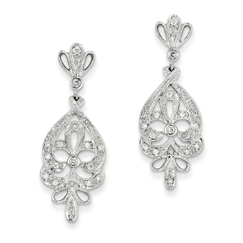 14K Weißgold Diamant-Ohrringe