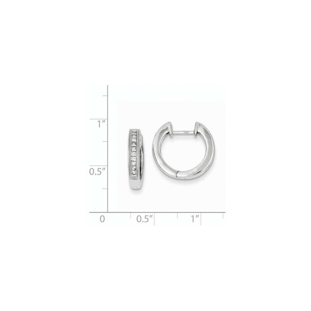 14K Weissgold Creolen mit echten Diamanten