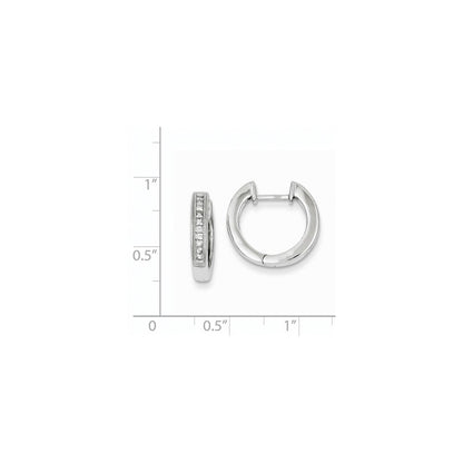 14K Weissgold Creolen mit echten Diamanten