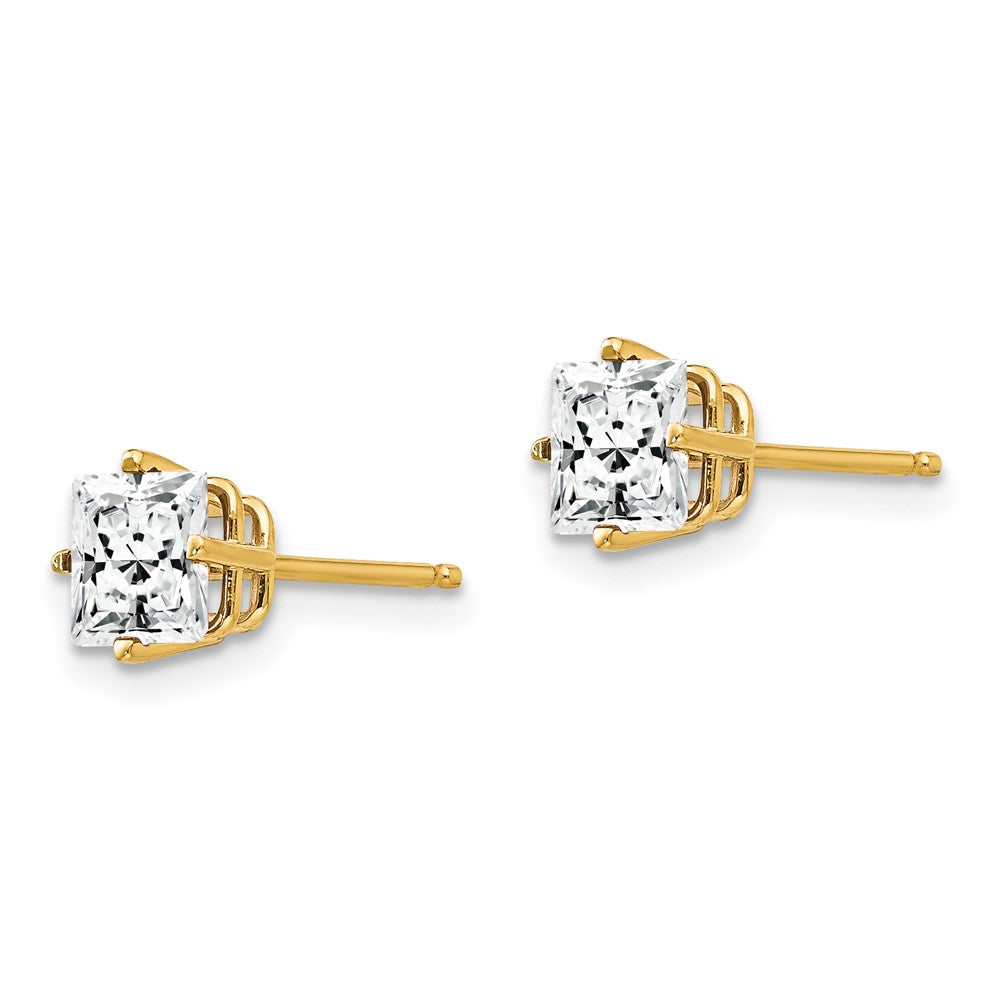 14K Gelbgold Ohrringe mit 5-mm-Zirkonia