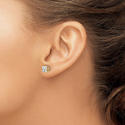 14K Gelbgold Ohrringe mit 5-mm-Zirkonia