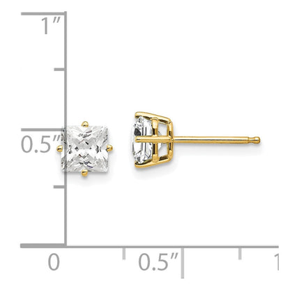 14K Gelbgold Ohrringe mit 5-mm-Zirkonia