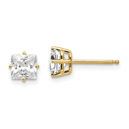 14K Gelbgold Ohrringe mit 5-mm-Zirkonia