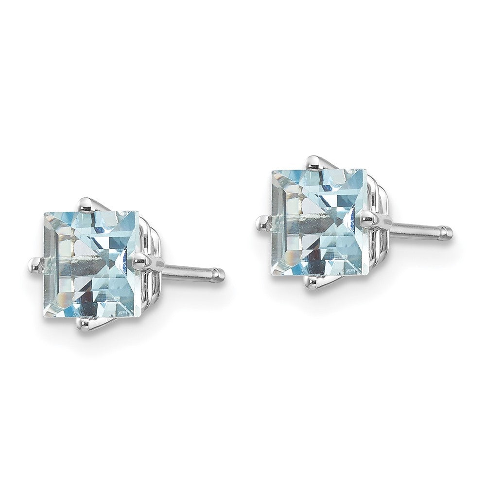 14K Weißgold Ohrringe mit Aquamarin
