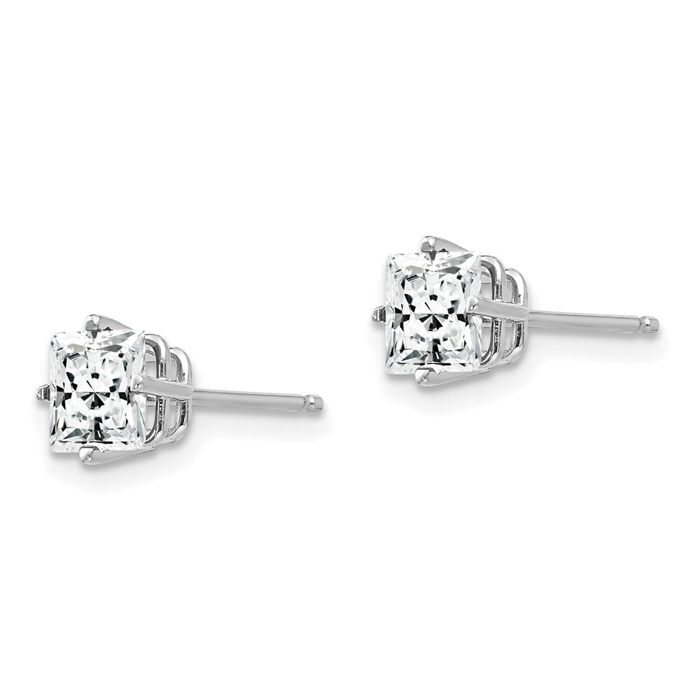 14K Weißgold Ohrringe mit Zirkonia, 5 mm