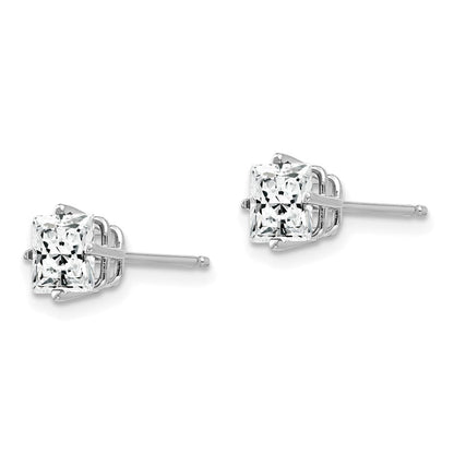14K Weißgold Ohrringe mit Zirkonia, 5 mm