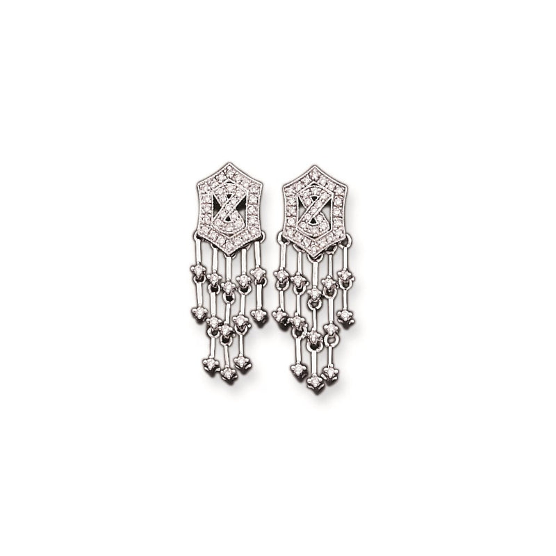 14K Weißgold AA-Qualität Vintage-Ohrringe mit echten Diamanten