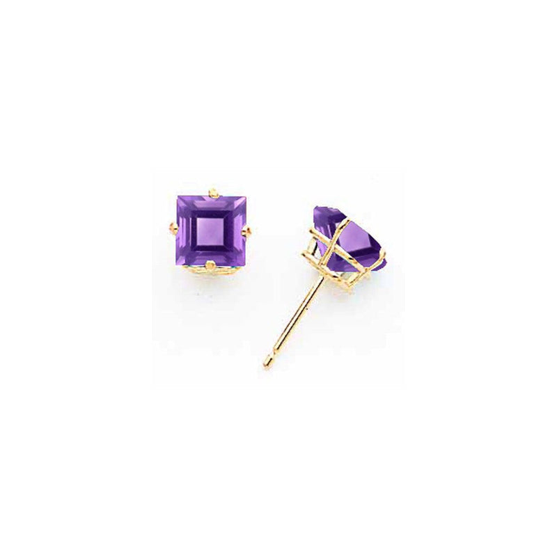 14K Weißgold Ohrringe mit 6 mm Tsavorit im Prinzessschliff