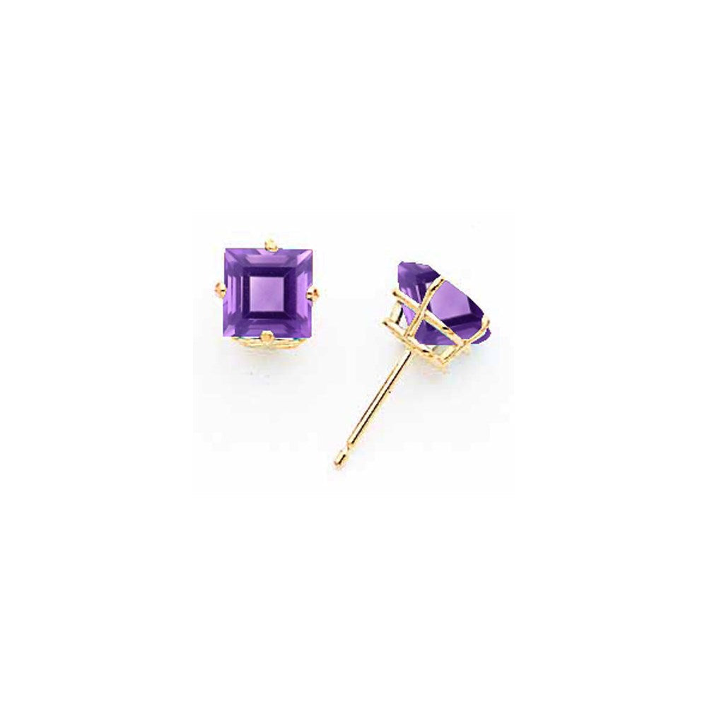 14K Gelbgold Ohrringe mit 4 mm Tsavoriten im Prinzessschliff